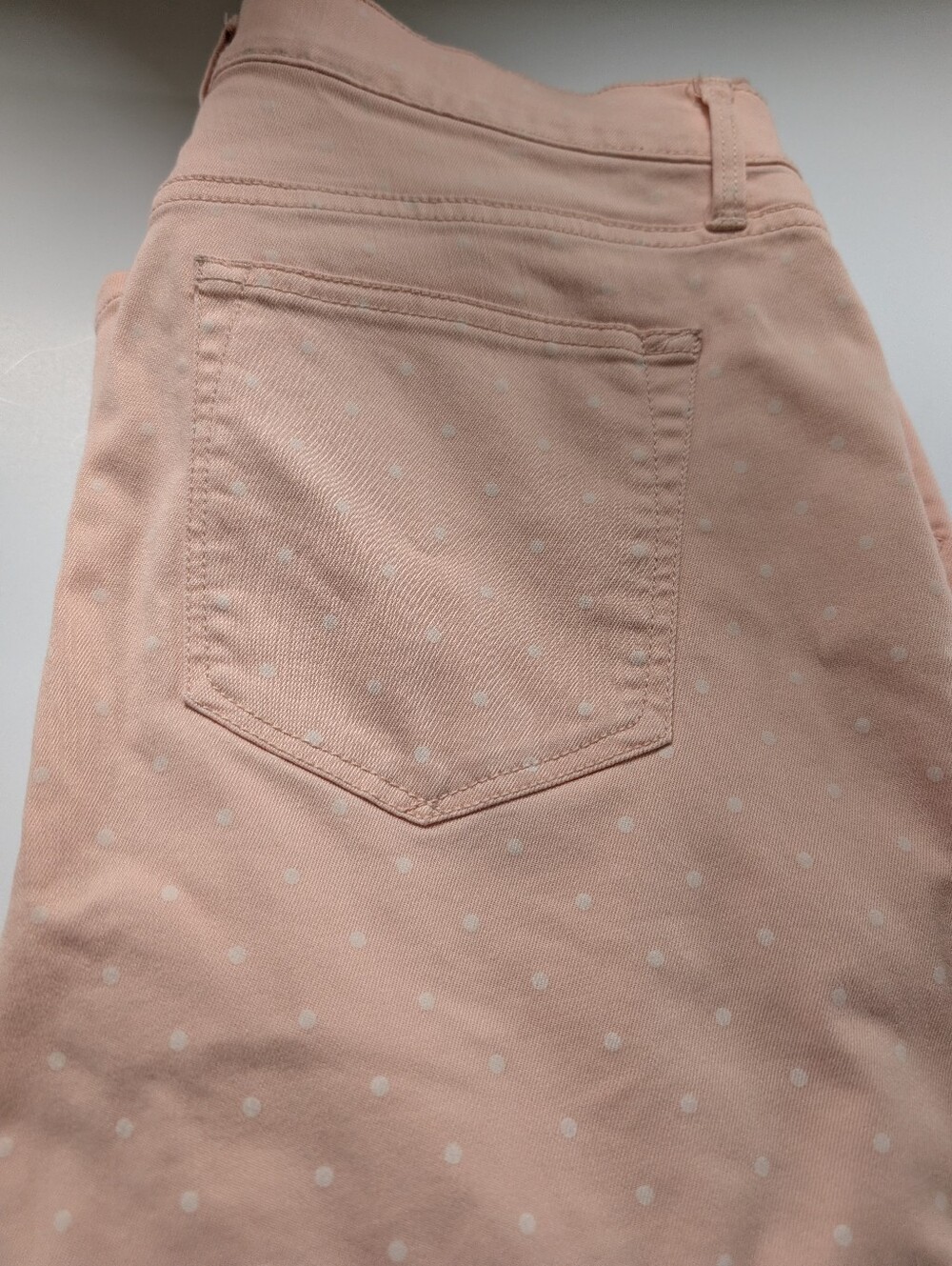 Women's Polka Dot Peach Skinny Jeans